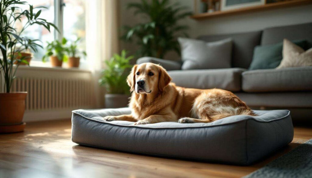 Haustier-Tipp (Hunde): Die beste Art von orthopädischem Hundebett (mit Memory-Schaum) und die ideale Dicke (mindestens 10 cm), um Gelenkschmerzen bei älteren Hunden zu lindern