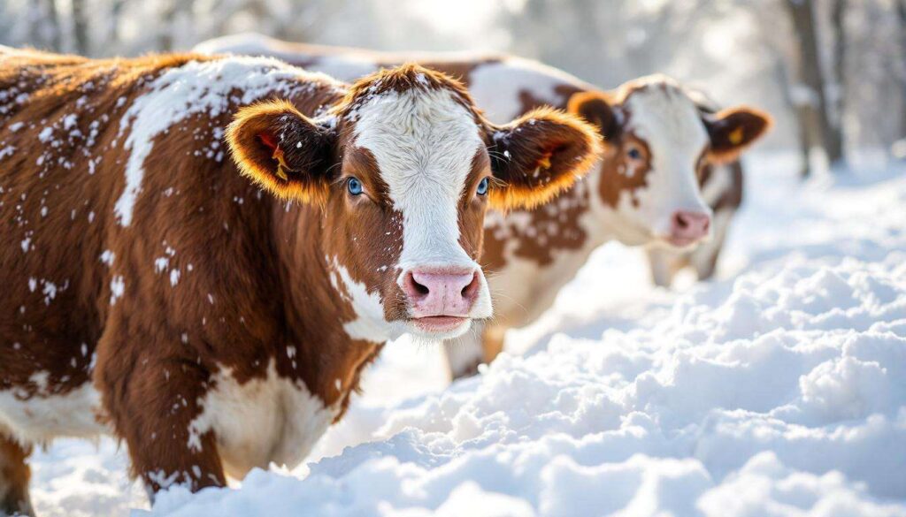 Rinder lieben Schnee - und pflegen damit ihre Klauen